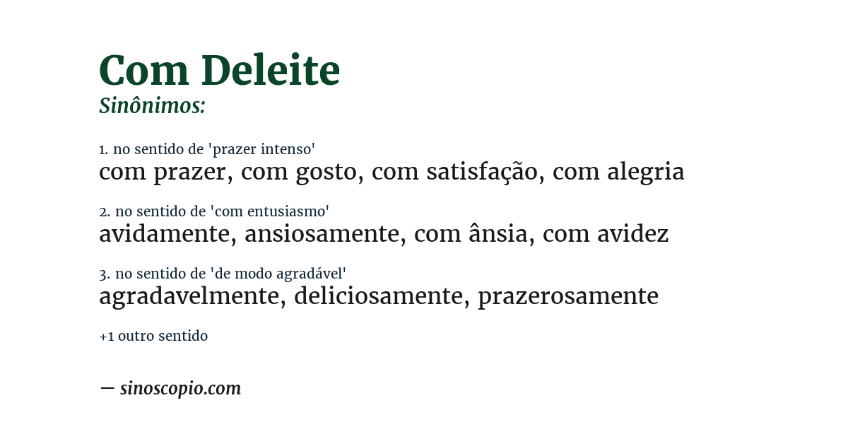 Sinônimo de com deleite