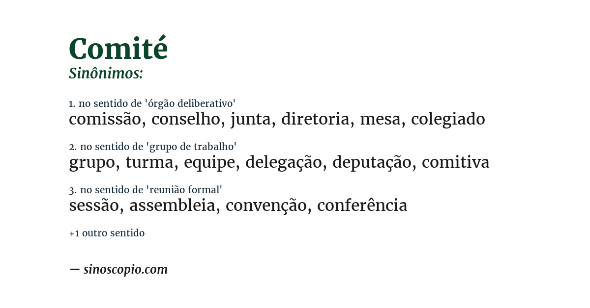 Sinônimo de comité