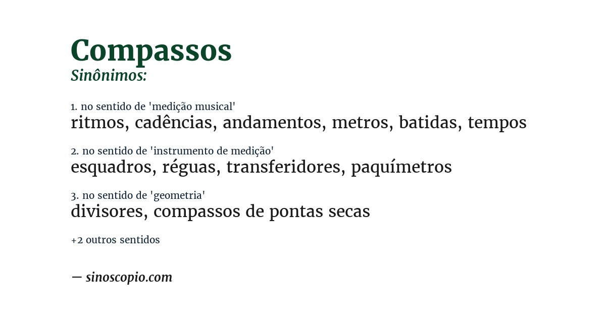 Sinônimo de compassos