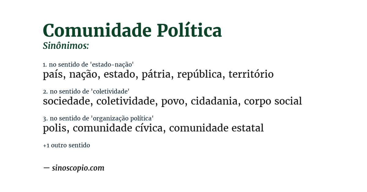 Sinônimo de comunidade política