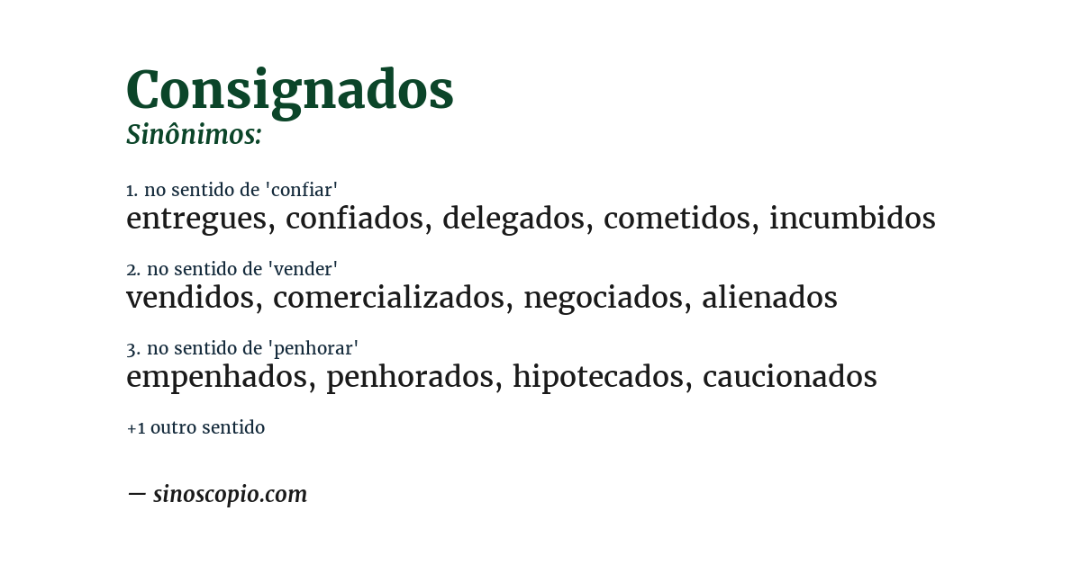 Sinônimo de consignados