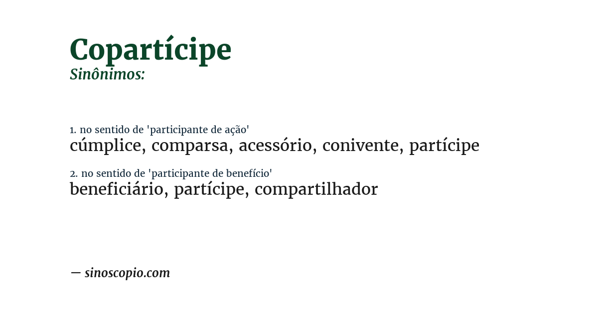 Sinônimo de copartícipe