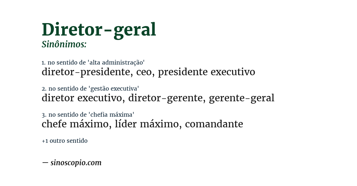 Sinônimo de diretor-geral