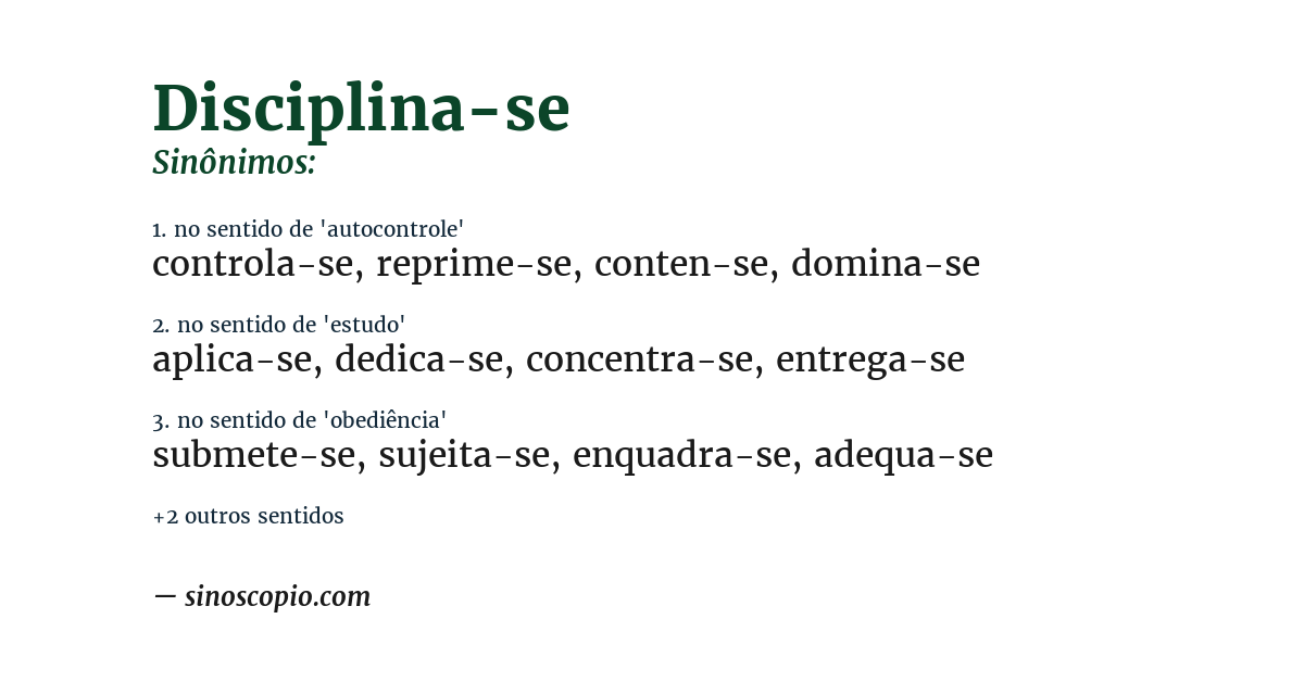 Sinônimo de disciplina-se