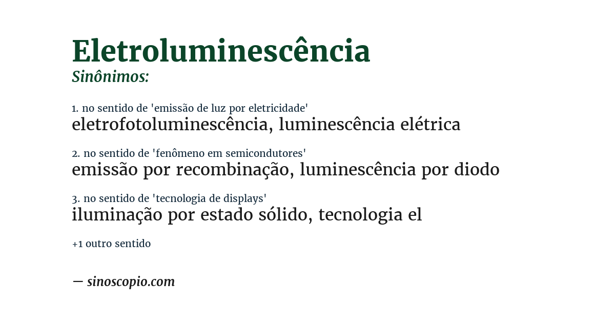 Sinônimo de eletroluminescência