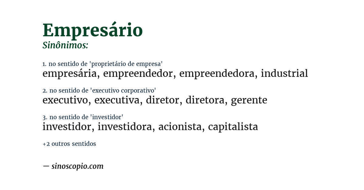 Sinônimo de empresário
