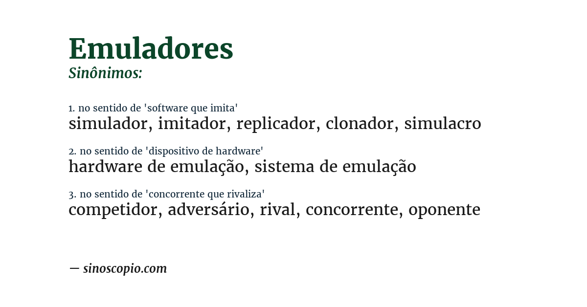 Sinônimo de emuladores