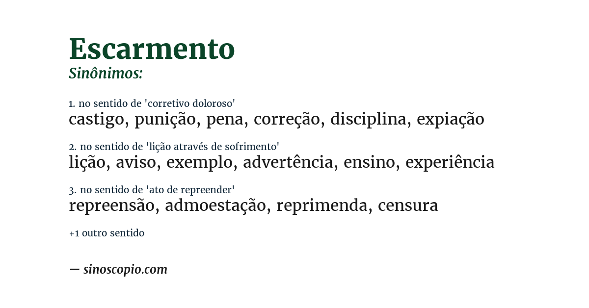 Sinônimo de escarmento