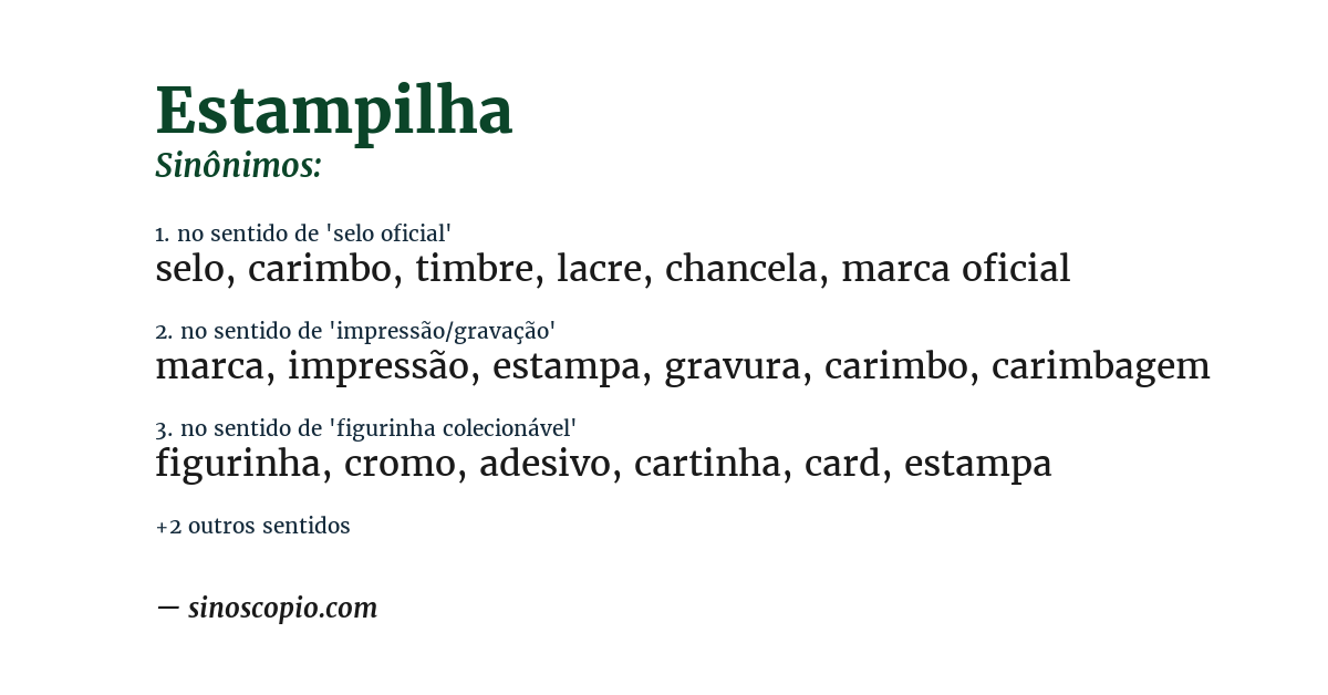 Sinônimo de estampilha