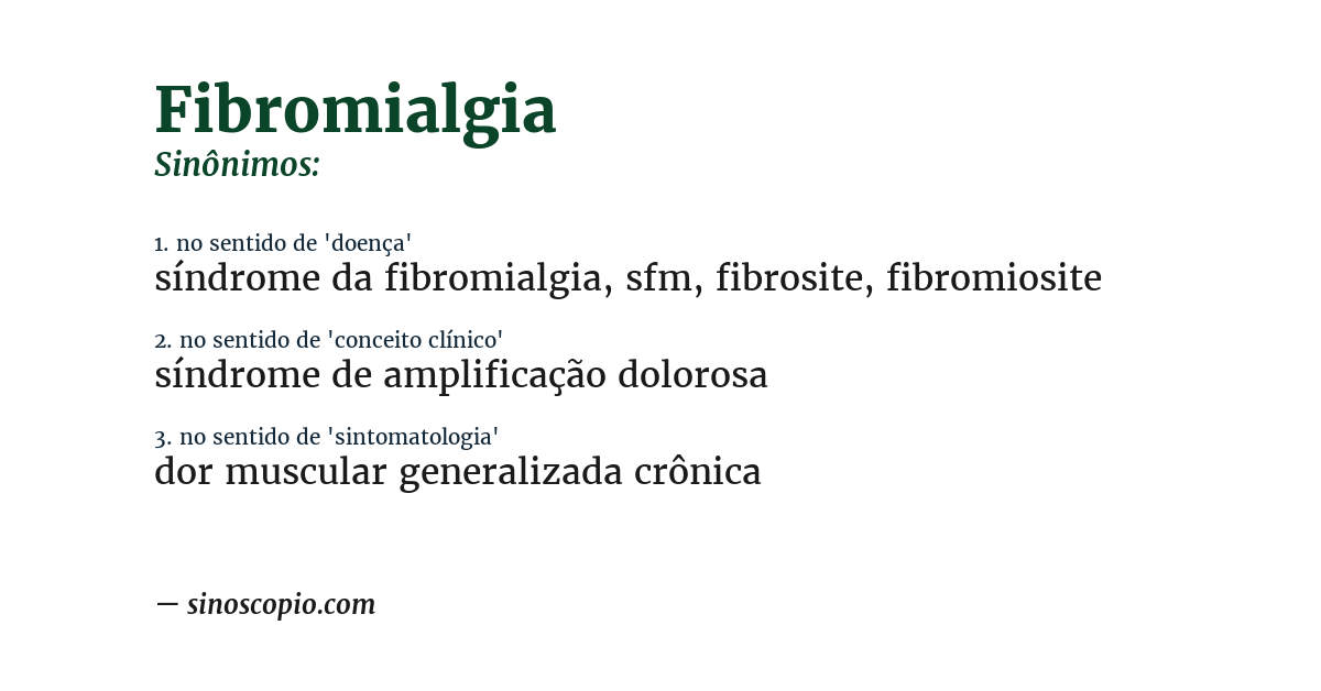 Sinônimo de fibromialgia