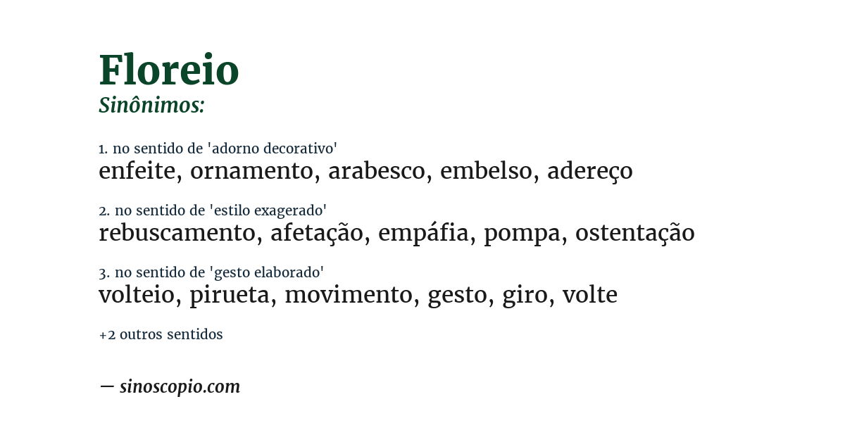 Sinônimo de floreio