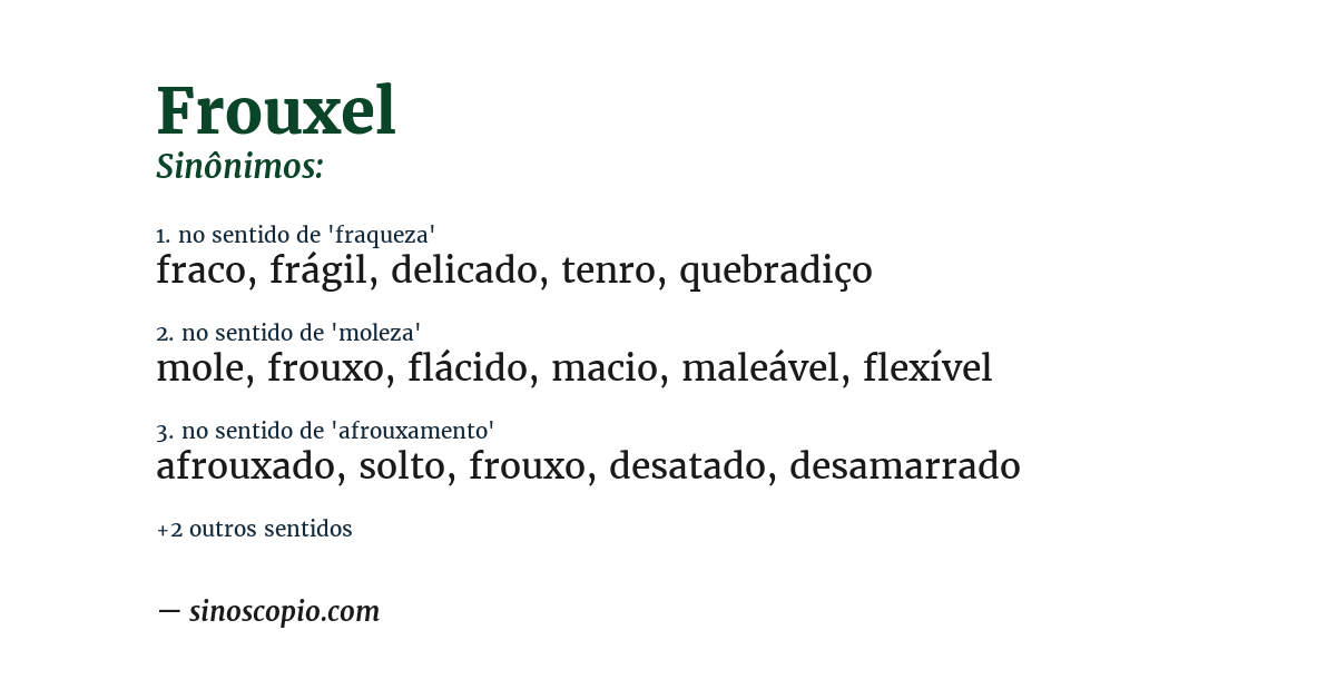 Sinônimo de frouxel
