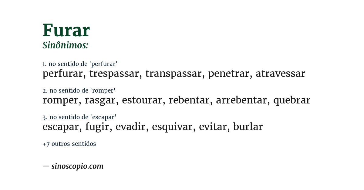 Sinônimo de furar