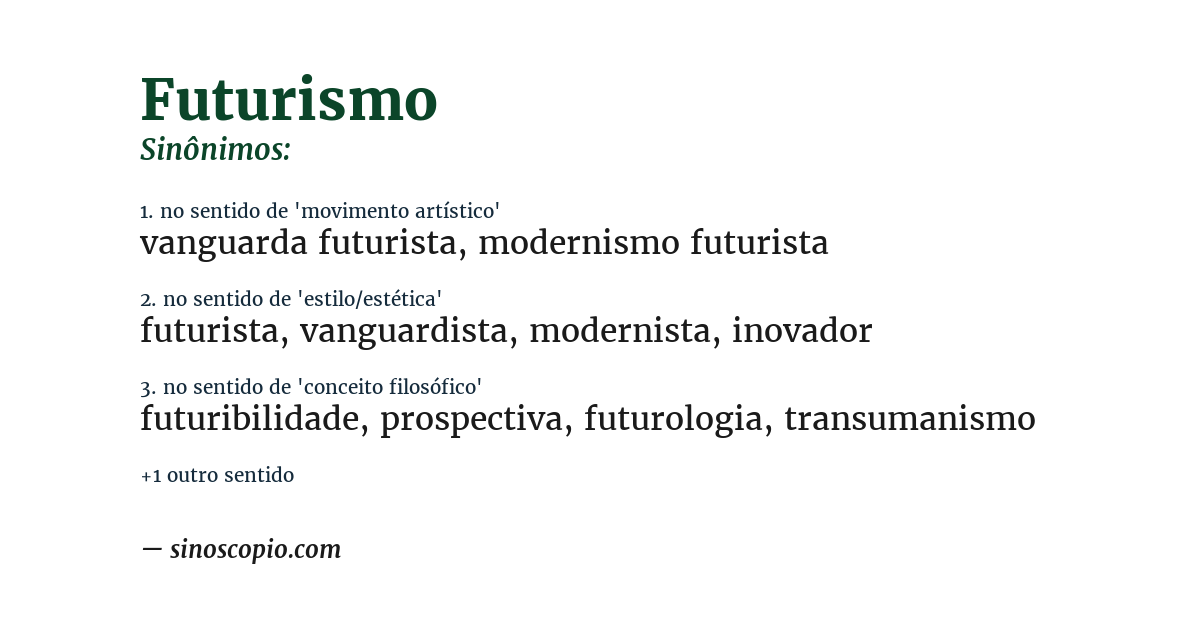 Sinônimo de futurismo