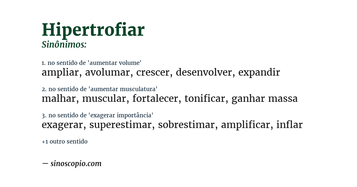 Sinônimo de hipertrofiar