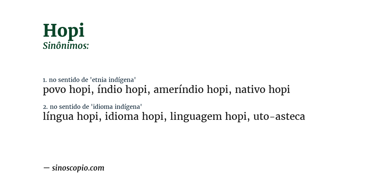 Sinônimo de hopi