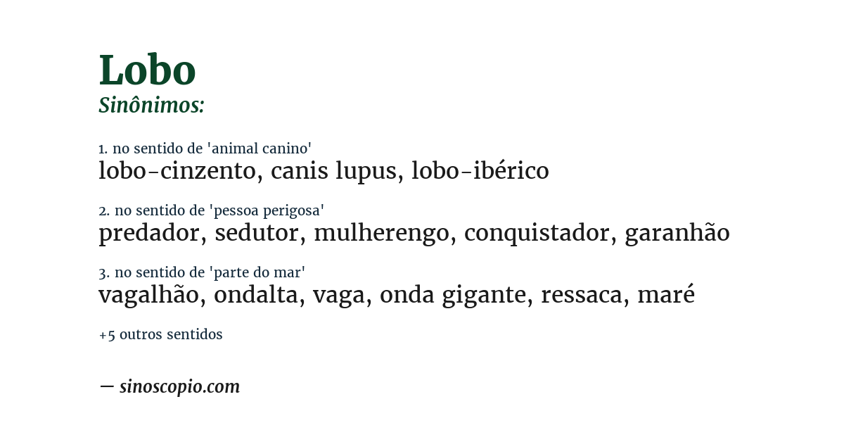 Sinônimo de lobo