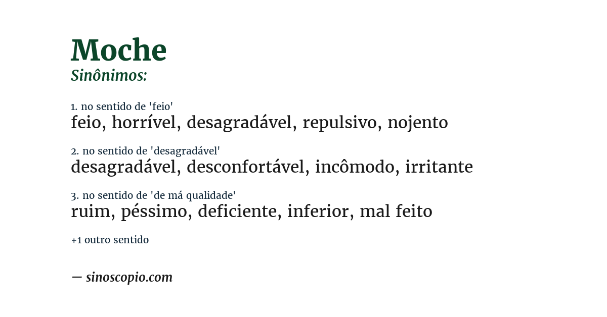 Sinônimo de moche