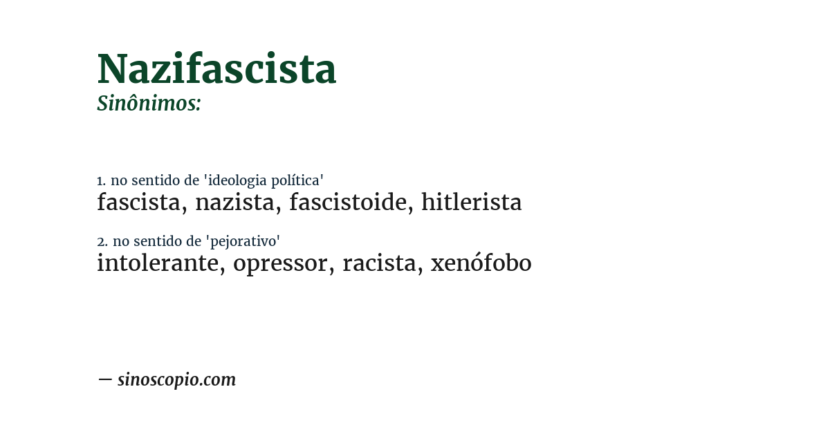 Sinônimo de nazifascista