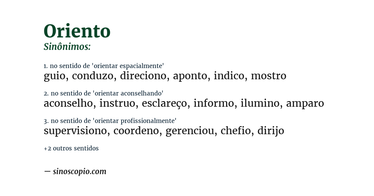 Sinônimo de oriento