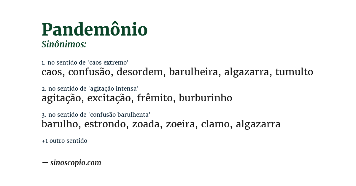 Sinônimo de pandemônio