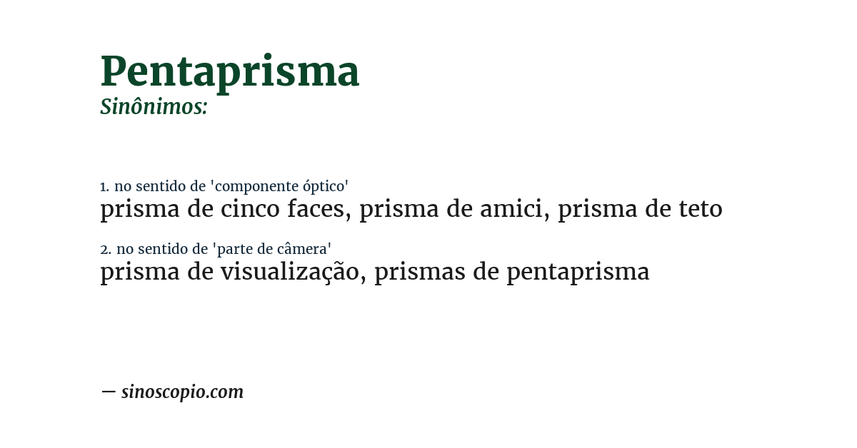 Sinônimo de pentaprisma