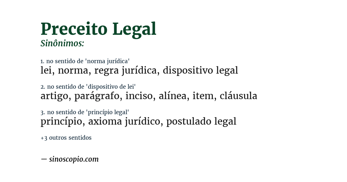 Sinônimo de preceito legal
