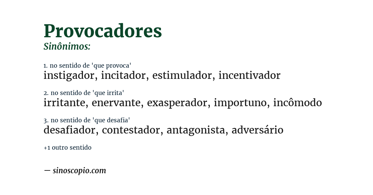 Sinônimo de provocadores