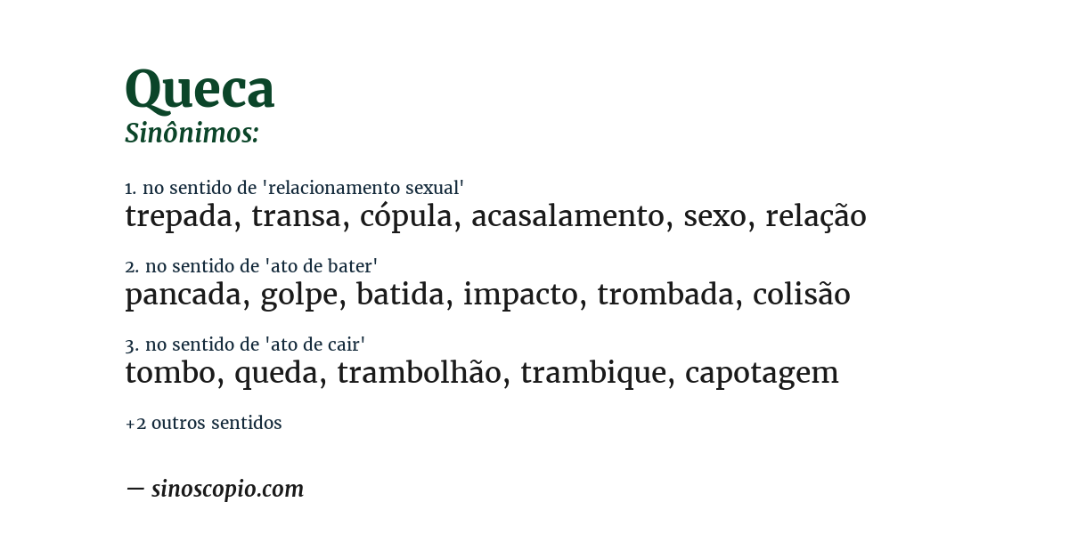 Sinônimo de queca