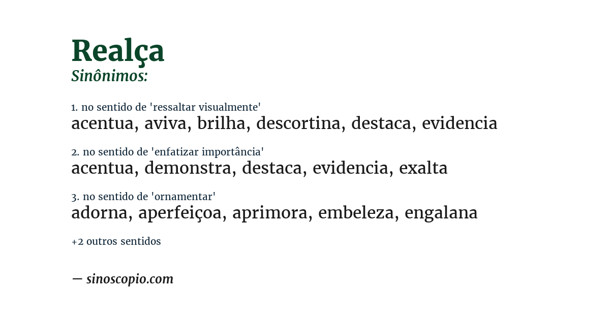 Sinônimo de realça