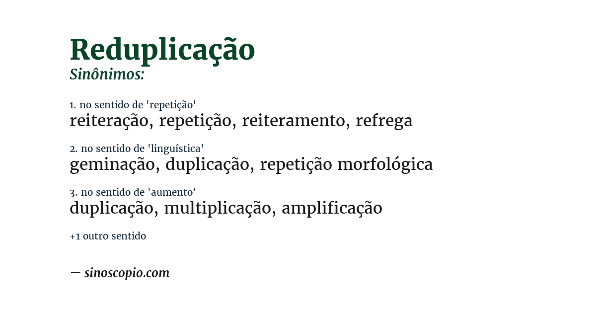 Sinônimo de reduplicação