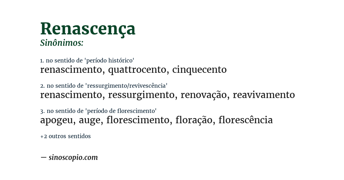 Sinônimo de renascença