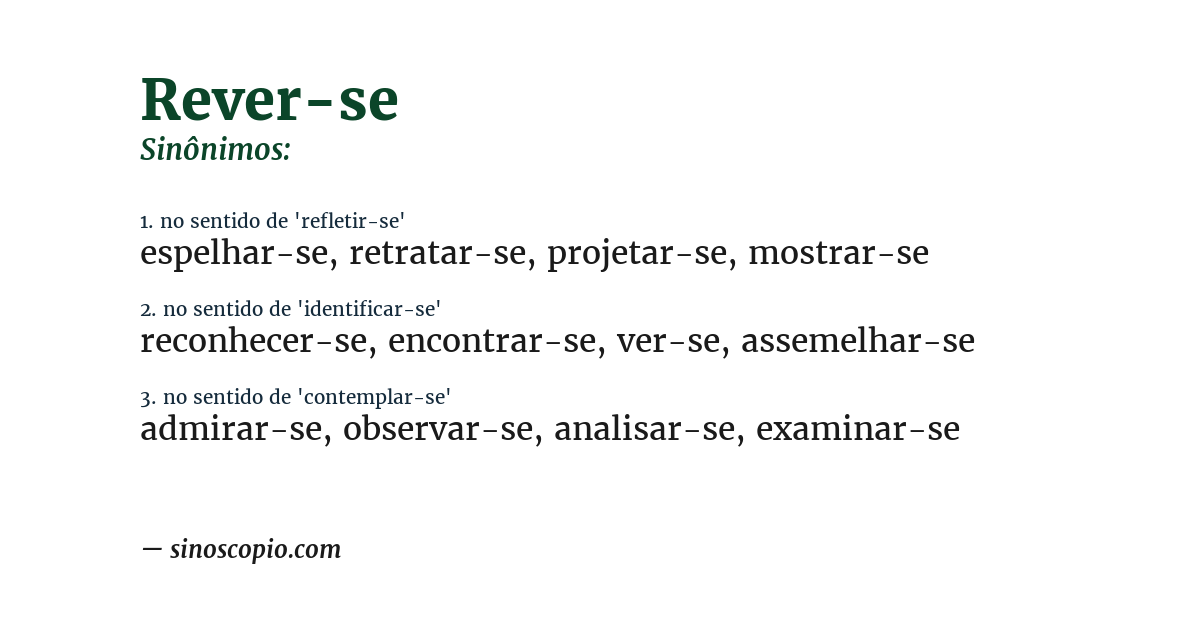 Sinônimo de rever-se