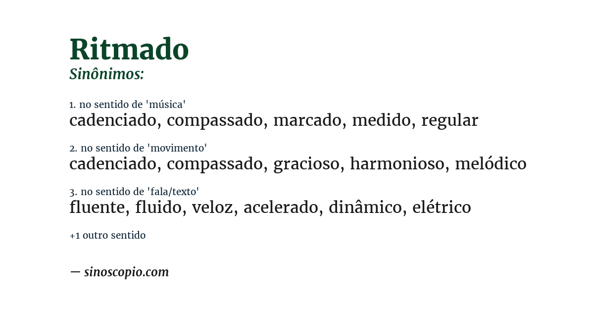Sinônimo de ritmado