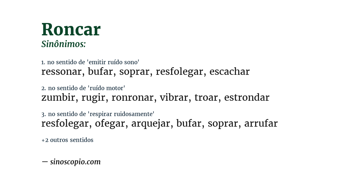 Sinônimo de roncar