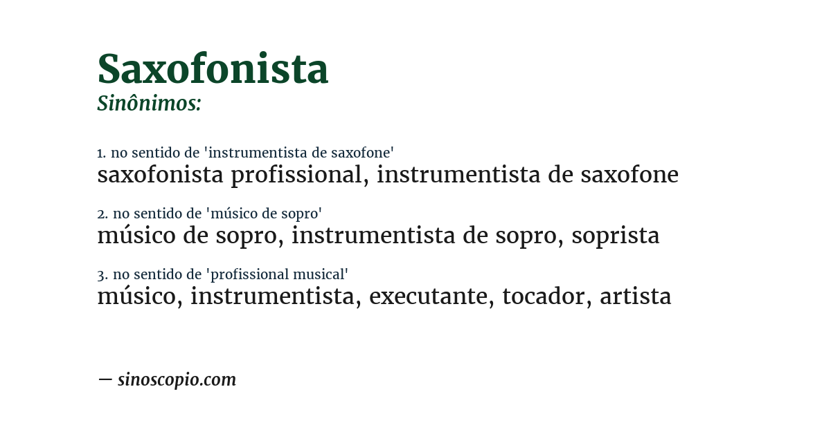 Sinônimo de saxofonista