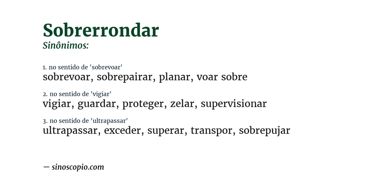 Sinônimo de sobrerrondar