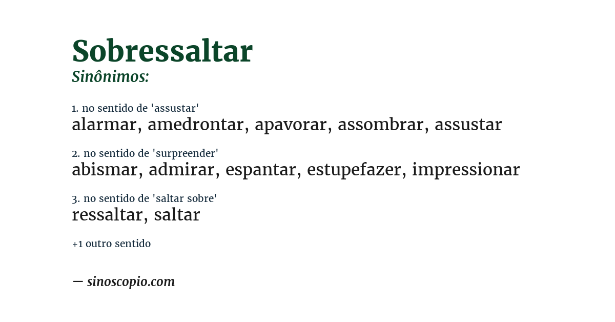 Sinônimo de sobressaltar