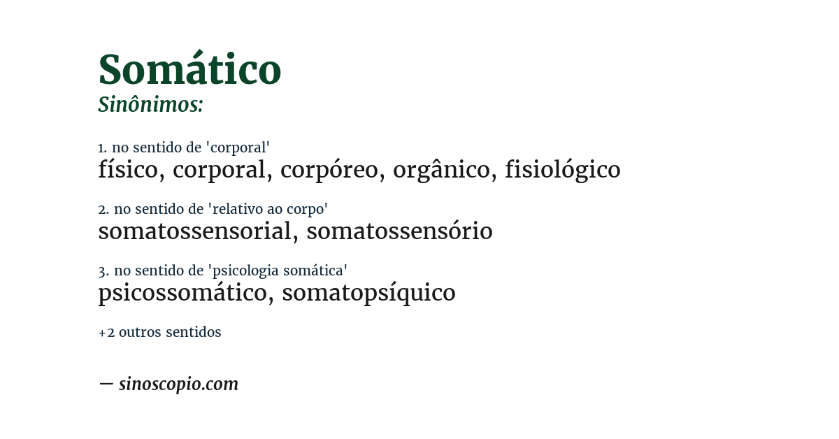 Sinônimo de somático