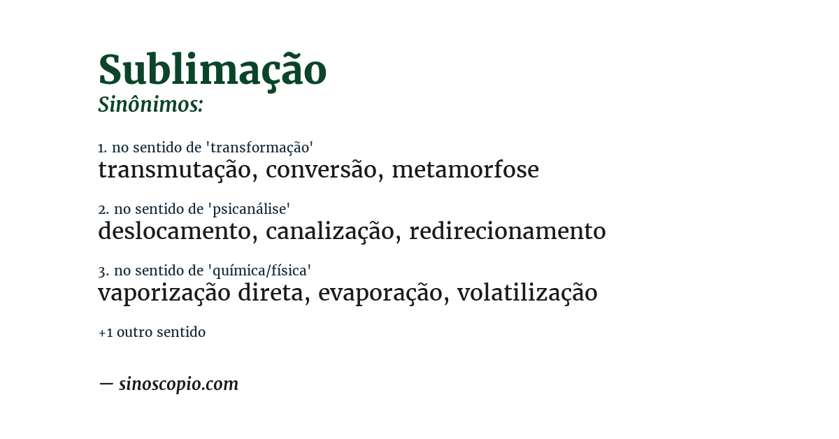 Sinônimo de sublimação