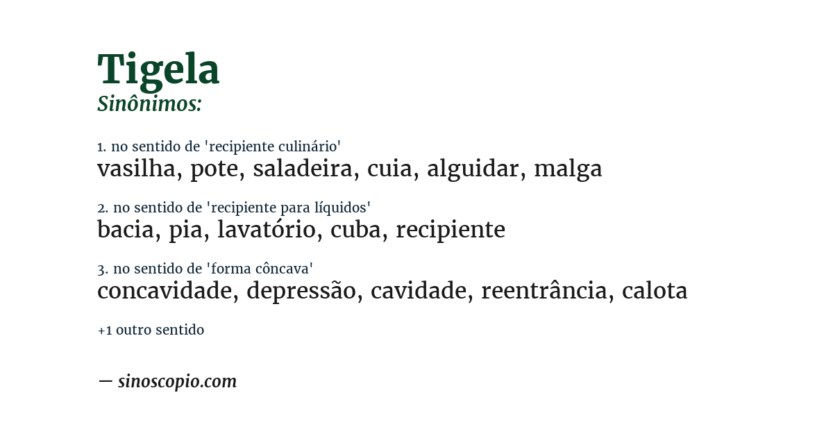 Sinônimo de tigela