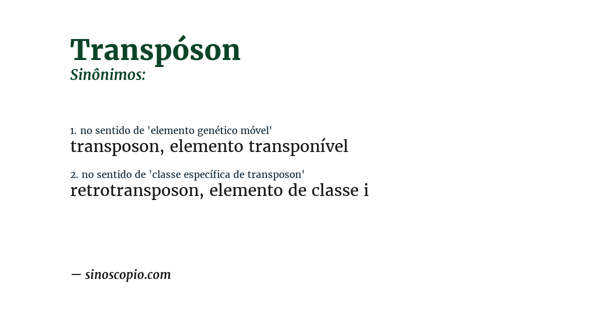 Sinônimo de transpóson
