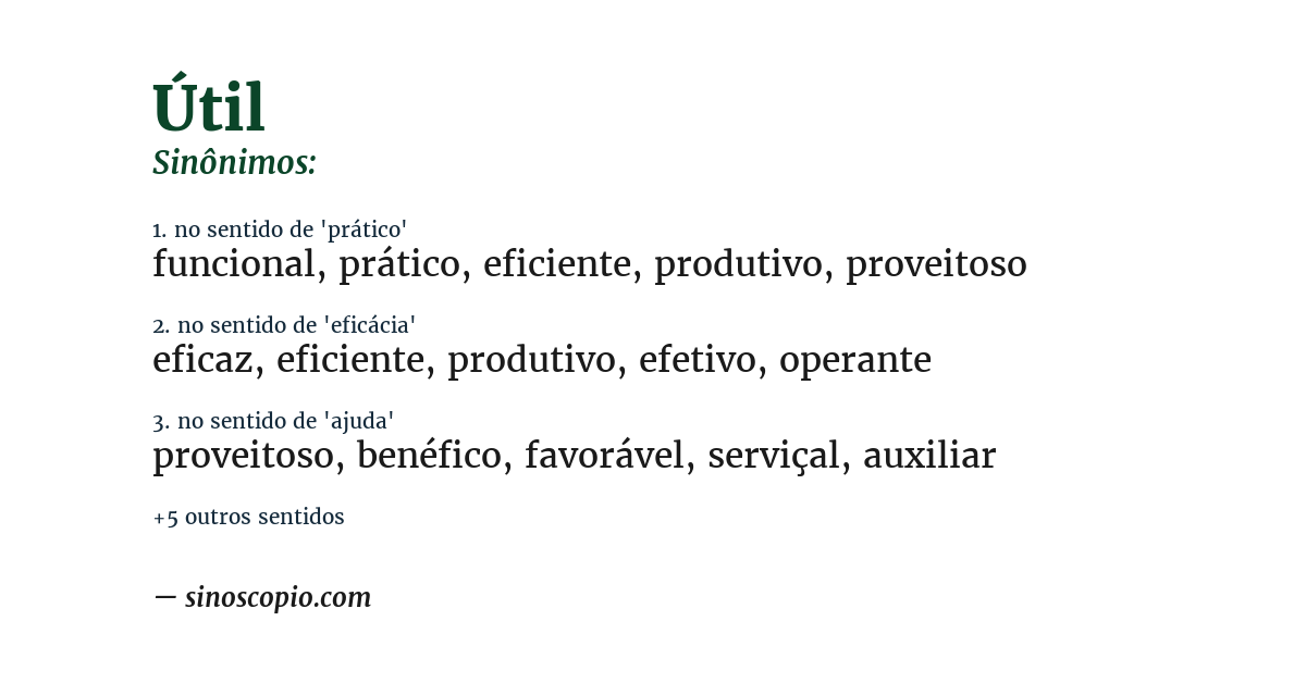 Sinônimo de útil