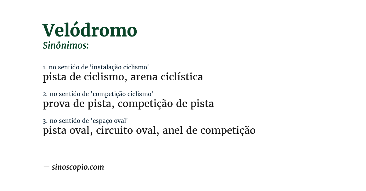 Sinônimo de velódromo