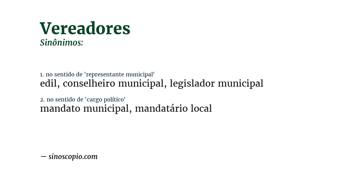 Sinônimo de vereadores