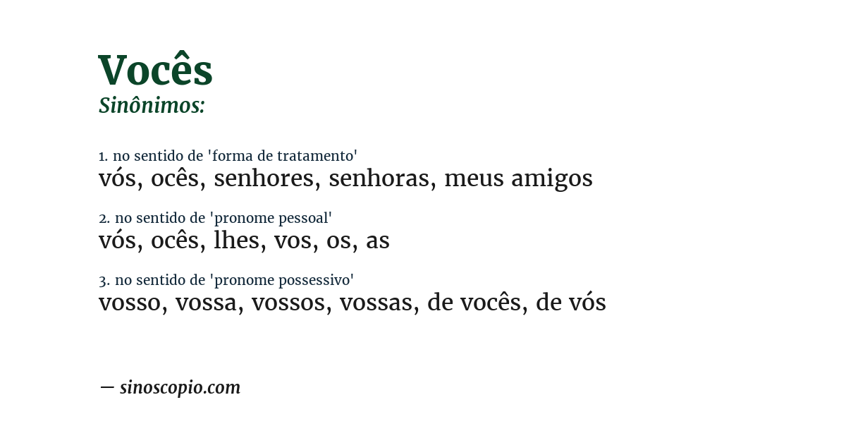 Sinônimo de vocês