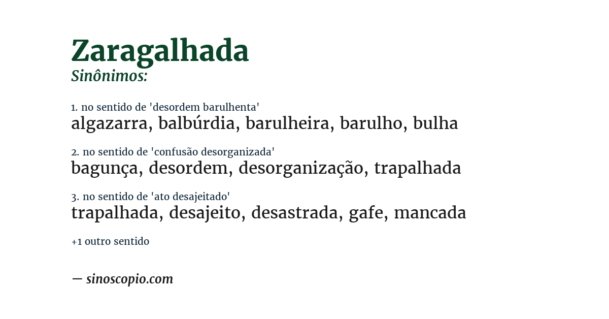Sinônimo de zaragalhada