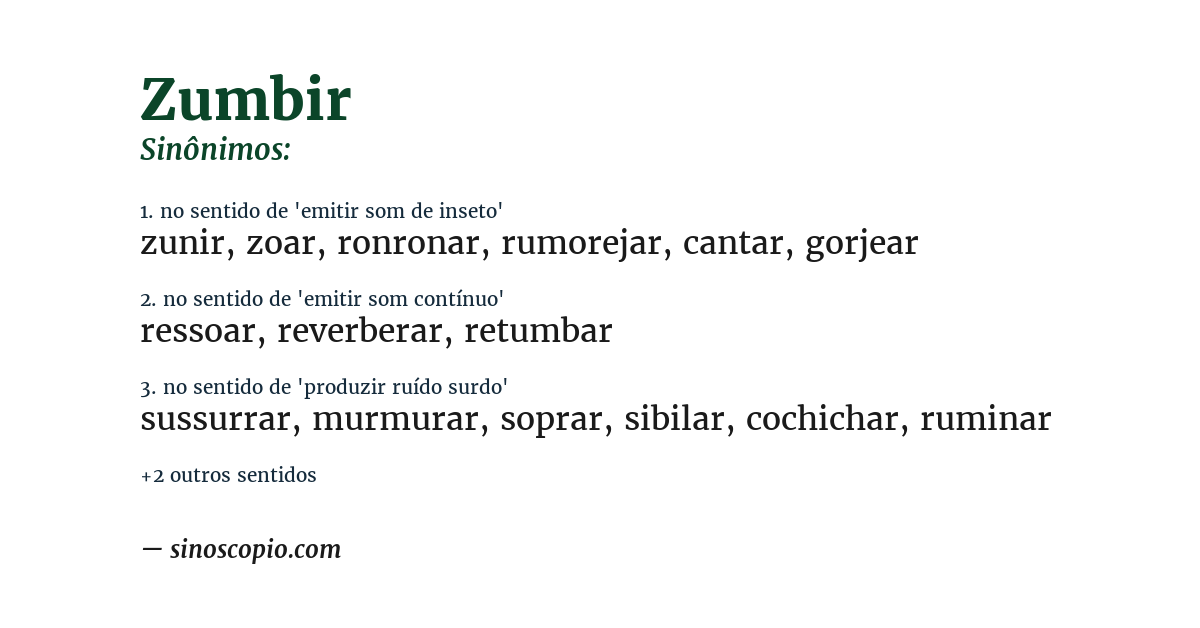 Sinônimo de zumbir