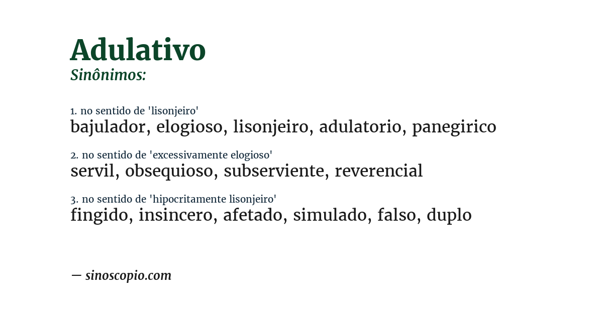 Sinônimo de adulativo