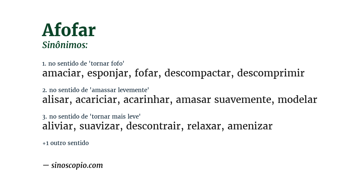 Sinônimo de afofar